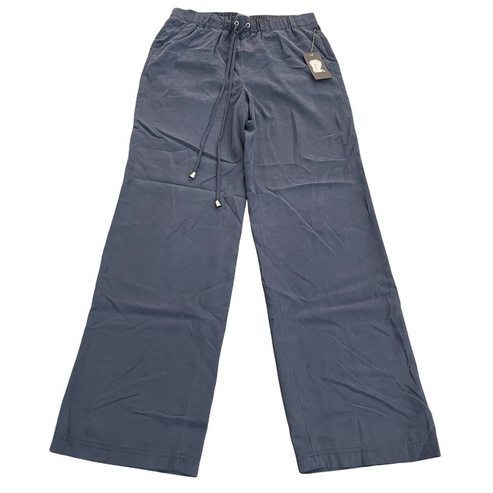 Vince Camuto Blue Straight Leg Drawstring Pants